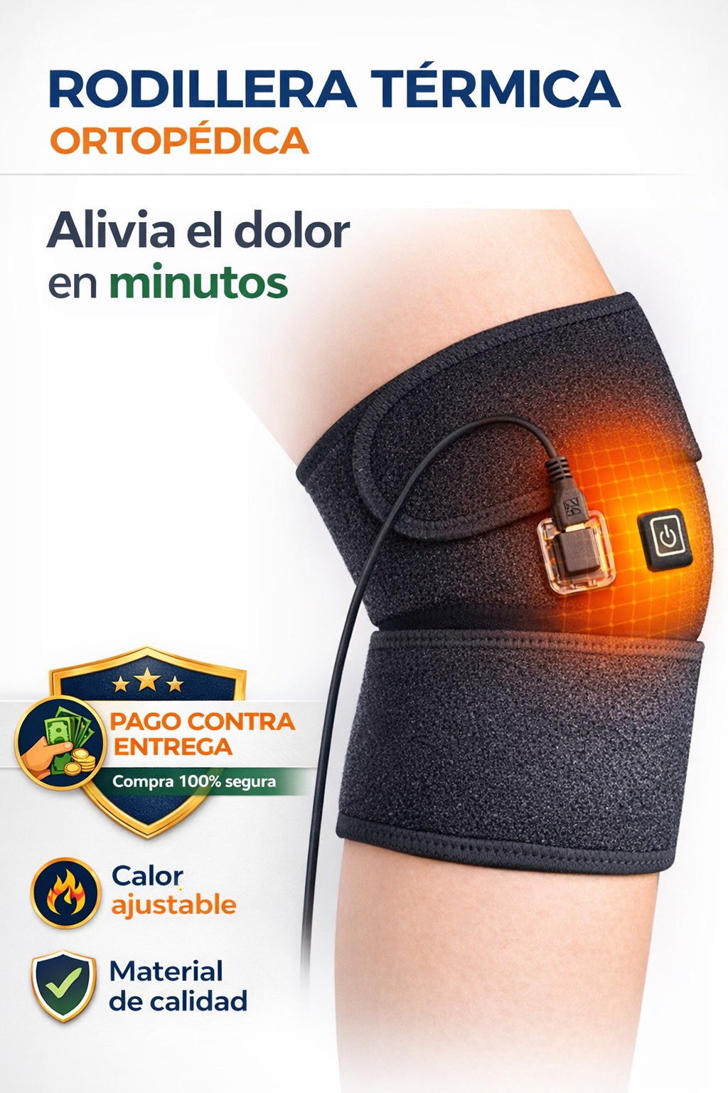 Alivio Total Rodilla - Rodillera térmica ortopédica con calor regulable